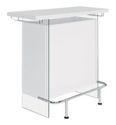 Coaster Acosta Rectangular Bar Unit with Footrest and Glass Side Panels Model 182632